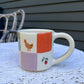 checkered farm mug