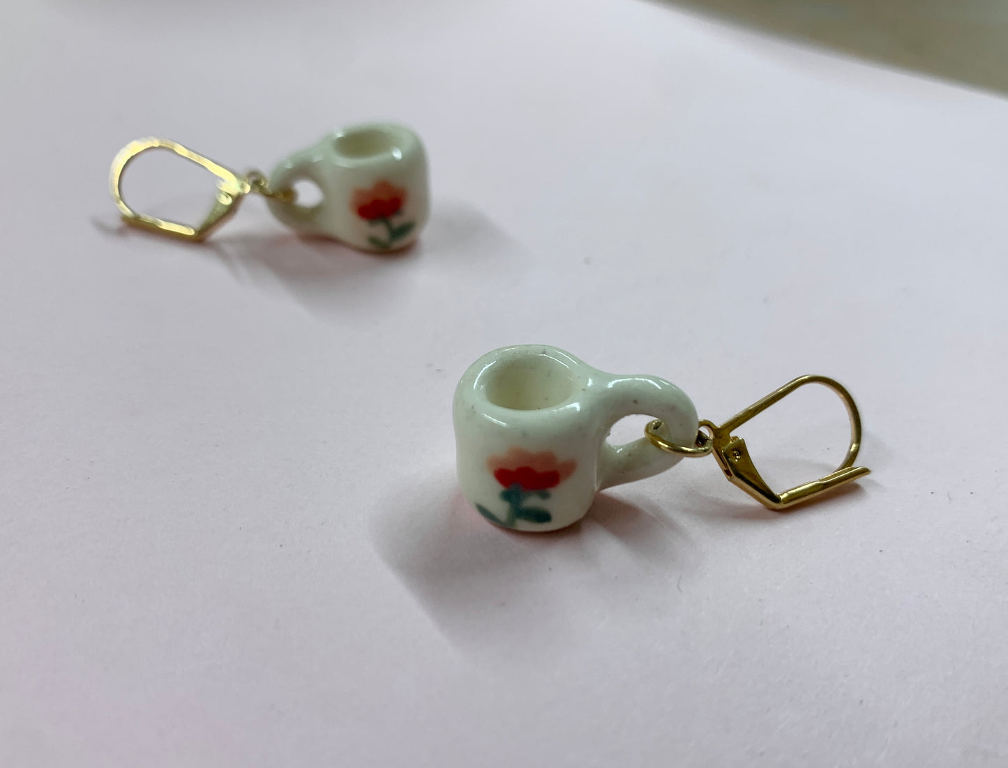 flower mug earrings